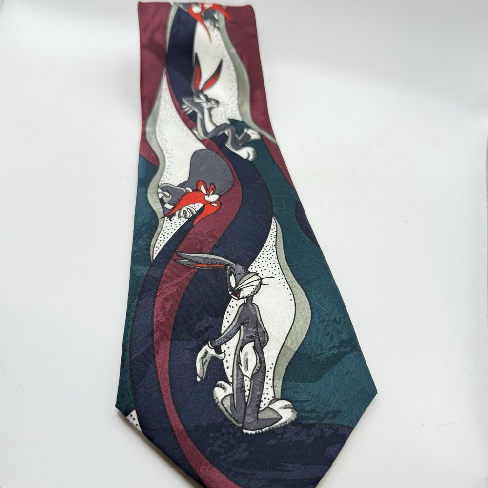 Looney Tunes Mania Bugs Bunny Yosemite Sam Men's Neck‎ Tie 1993